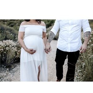 Morning Lavender - White Maxi Dress